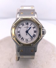 Authentic Cartier Santos Octagon 24mm Ladies Watch 18K Gold & Steel Automatic 2