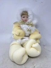 Paradise Galleries Treasury Collection Snow Angel Porcelain Doll with Wings - 46