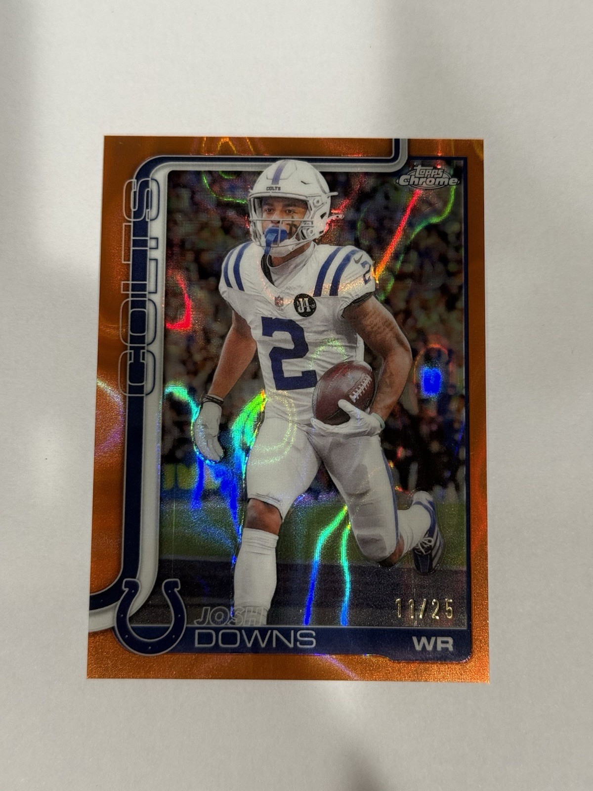 2025 Topps Chrome - Josh Downs #127 RayWave Refractor /25 Orange Lava