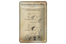 Blechschild Patent 12x18 cm Entwurf für einen High Heel Abssatz Deko Schild