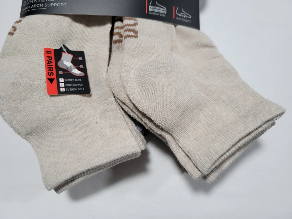 Calcetines Dockers Go acolchados con soporte de cuarto de arco acanalados 8 pares talla 6-12 Foto 2 de 4