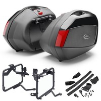Givi V35 Seitenkoffer Mit Rahmen FüR Honda CBF 600 N 2007-2009, 35LT, Schwarz