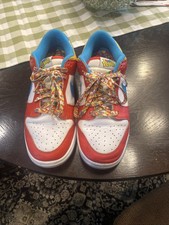 Nike Dunk Low LeBron James Fruity Pebbles Red White Blue Yellow Leather Sneakers
