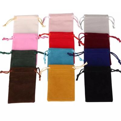 10pcs Coloful Velvet Bag Jewelry Packing Velvet Drawstring Pouches Gift Bags Can