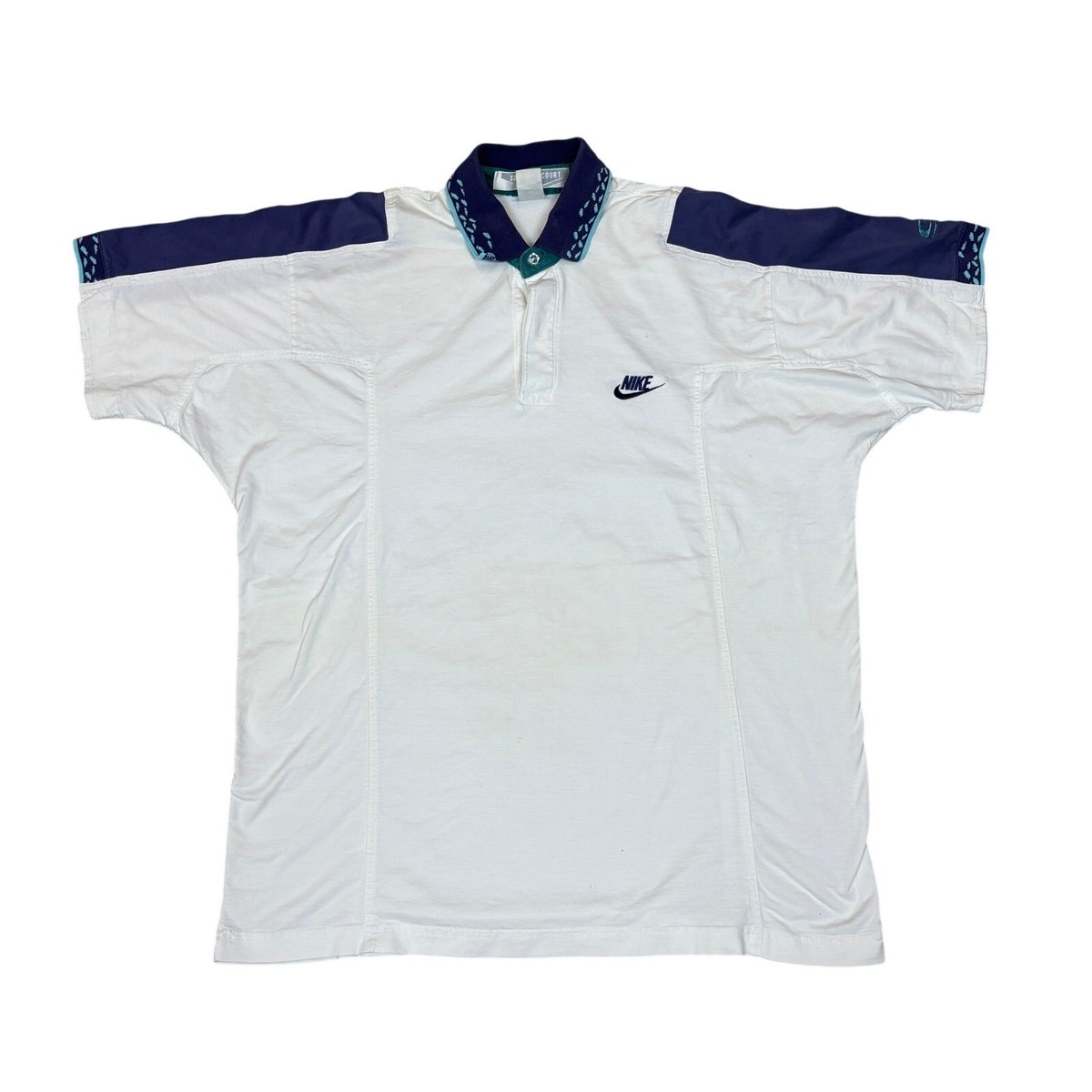 Nike × Supreme Polo shirts Vintage 90s Nike Supreme Court Polo Shirt Men's Large Courier
