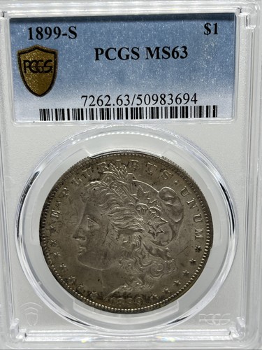 1899-S Morgan Silver Dollar $1 PCGS MS63 With Some Toning