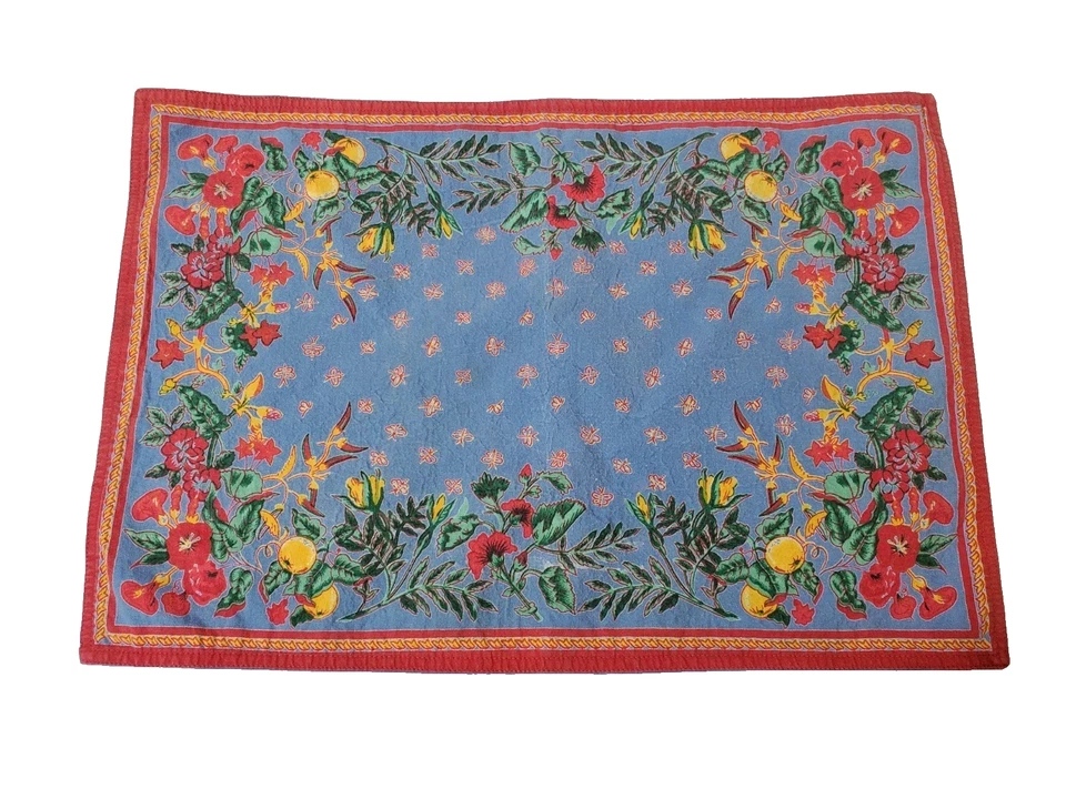 Williams Sonoma 4 Baumwoll-Platzierungen französische Provinz Landhaus Blumen