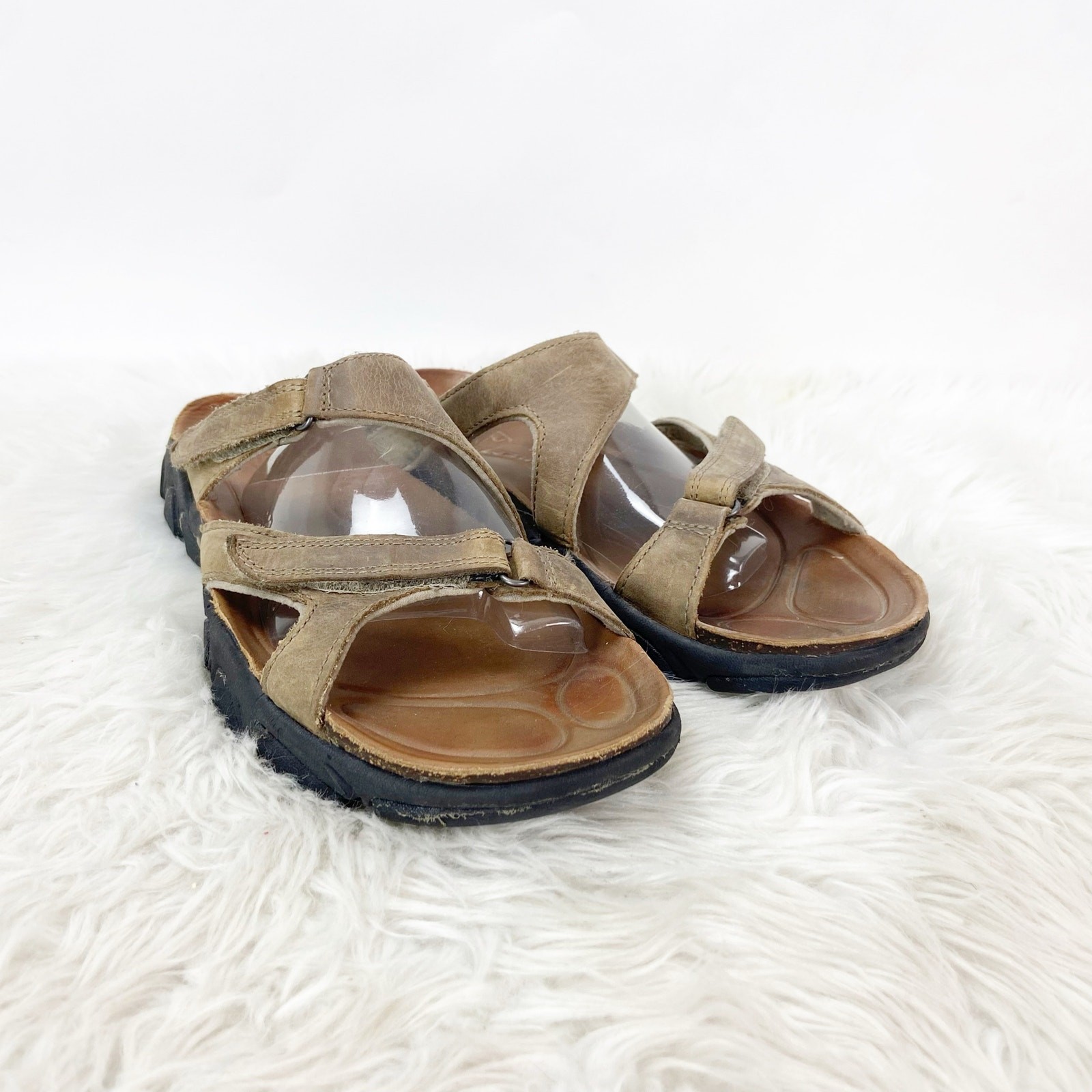 Sandali da donna KEEN 12 marroni marroni Sarasota in pelle slip on trail escursionismo slide