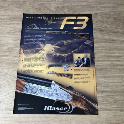 GUNS72 MAGAZINE ADVERT 12X9 BLASER F3 OVER & UNDER SHOTGUN