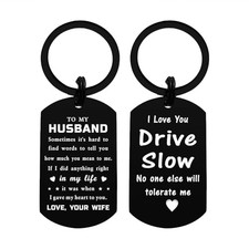 My Husband Gifts for Christmas, Drive Safe Keychain for Husband from Wife, I