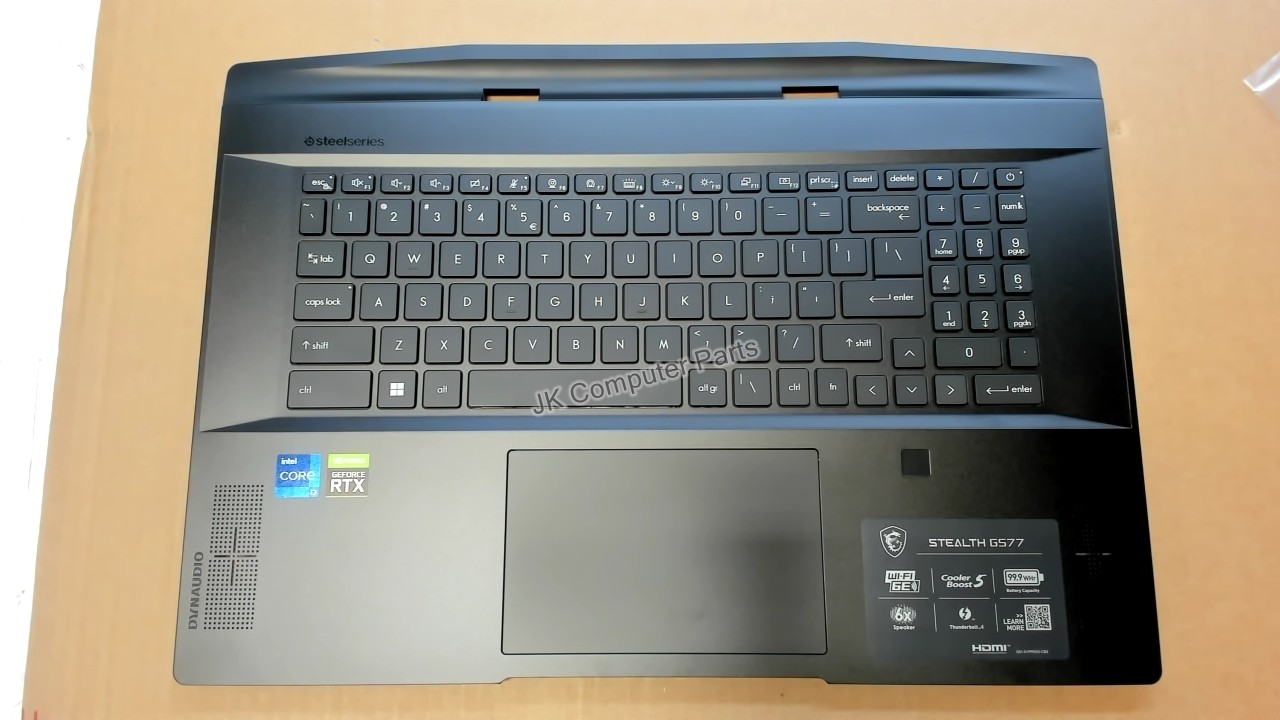 MSI Stealth GS77 12UHS Palmrest with Keyboard and Touchpad