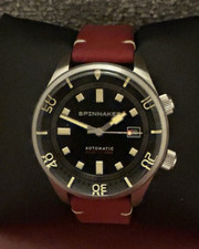 Spinnaker Fleuss SP-5062 -01 Automatic Diver 43mm 150m Black Dial Red Strap