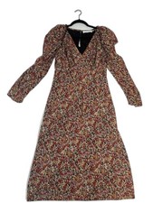 ASTR The Label Ruched Sleeve Floral Midi Dress Sz M