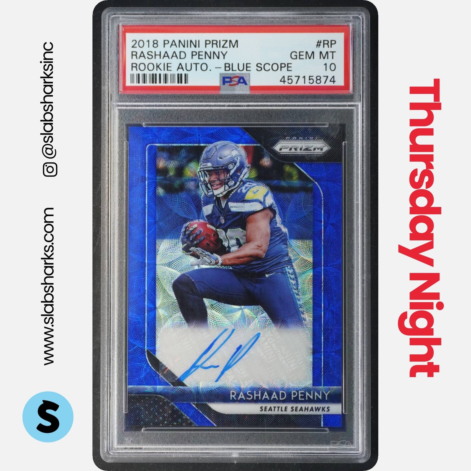 Rashaad Penny Panini Origins Rookie Autographs #RARP Blue