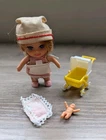 VTG Liddle Kiddles Florence Niddle Nurse Doll Outfit Baby Buggy Stroller Mattel