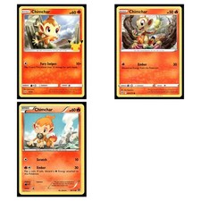 3 Card Pokemon Fire TCG Lot - Chimchar Mixed Sets LP
