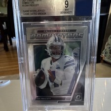 Panini Donruss Optic Dak Prescott Game Worn Jersey Dominators #DM-DP BGS 9