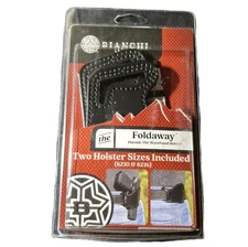 NIB Bianchi Leather Black Foldaway Flat Pistol Holster Two Size 10 16 Model 101