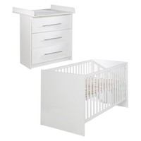 Roba Zimmerset Maren Babybett 70X140Cm & Wickelkommode Weiß Neu