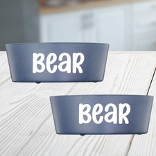 Personalized Blue Medium Pet Food Bowl Set with Custom Name