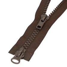 Leekayer 10 Zipper for Sewing Slider Two Way Separating Plastic 34" Brown