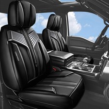 CAR PASS Nappa Leather Car Seat Covers Front Seats, Luxury Cushioned Front Seat