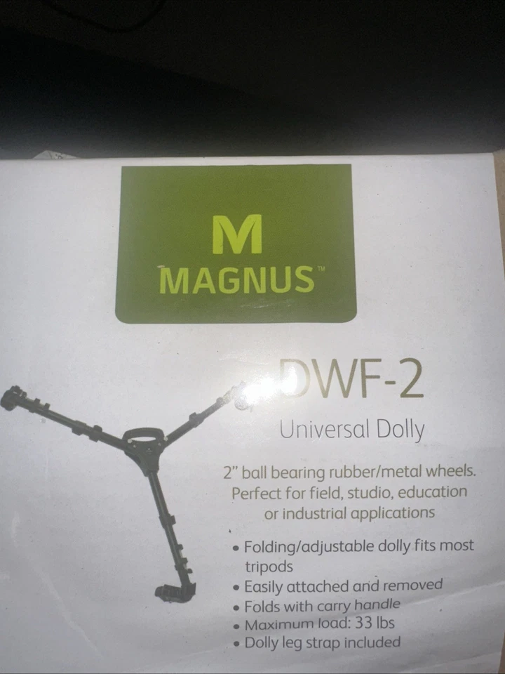 Magnus DWF-2 Universal Tripod Dolly w/ Carrying Case Photography Camera UNUSED - Image 2 of 3