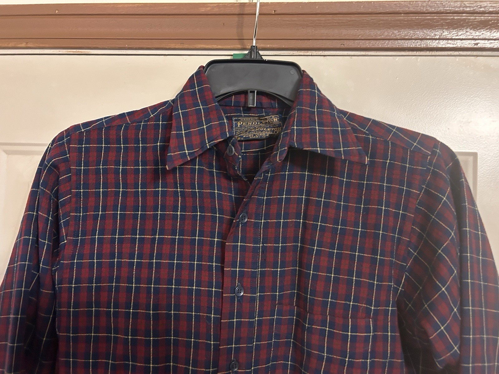 Pendleton VTG 60s Sir Pendleton Maroon Plaid Wool… - image 2