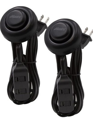 Maxxima On/off Switch 9 Feet 3 Outlet Foot Tap Extension Cord 2 Pack 