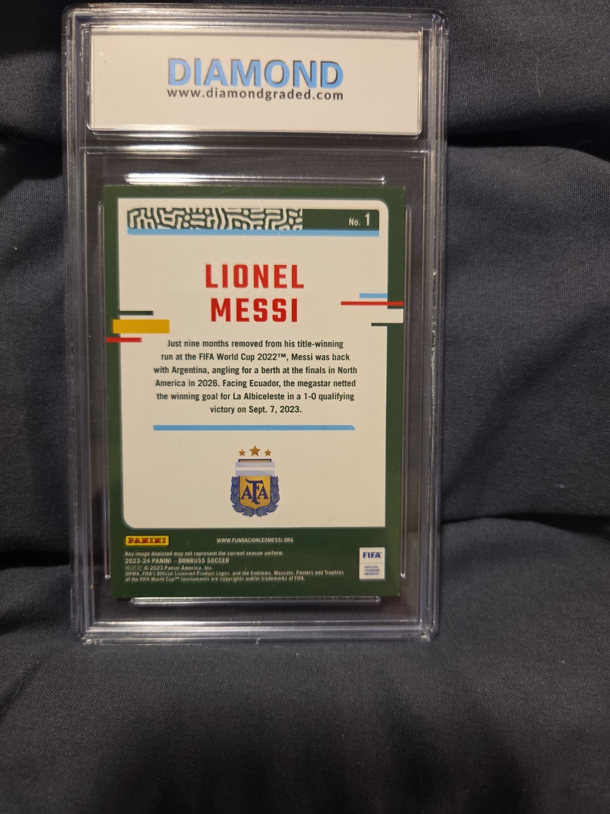 2023-24 Donruss Soccer #1 Lionel Messi Gem Mint 9 view 6