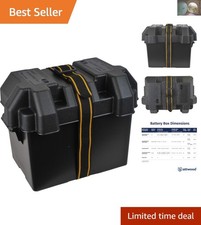 PowerGuard 24 Black Vented Battery Box for Group 24 Batteries, Includes Strap