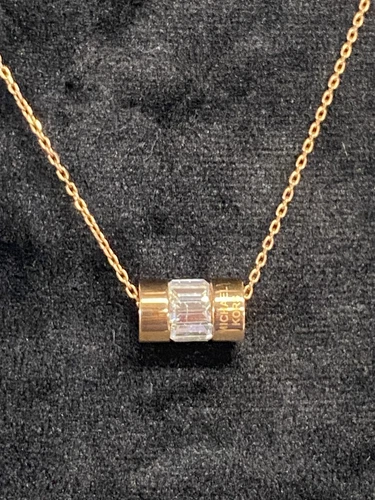 Collana MICHAEL KORS oro rosa bronzo cristallo barile ciondolo 16” #4 JB11