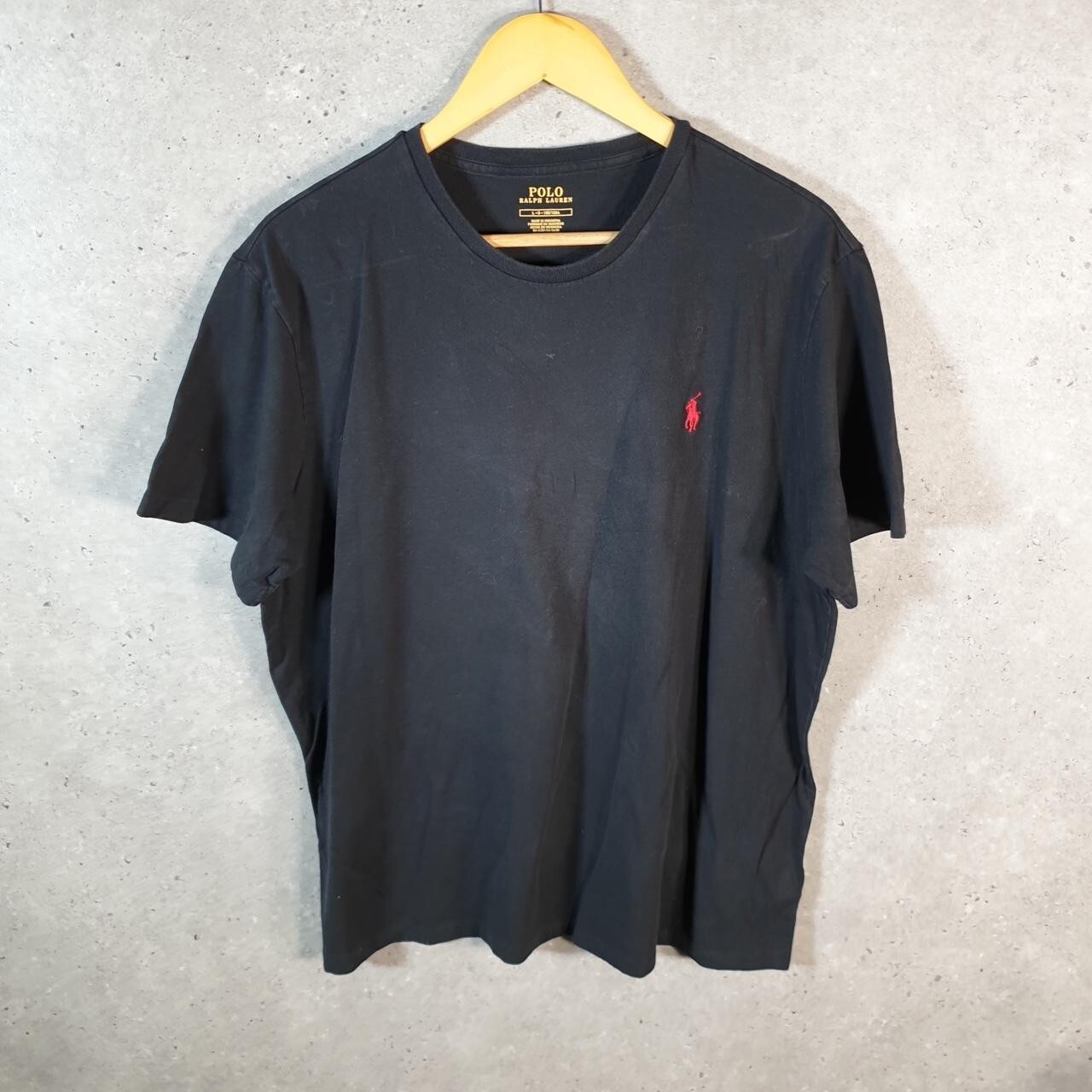 Polo Ralph Lauren vintage uomo grande nera ricamata vestibilità classica pony