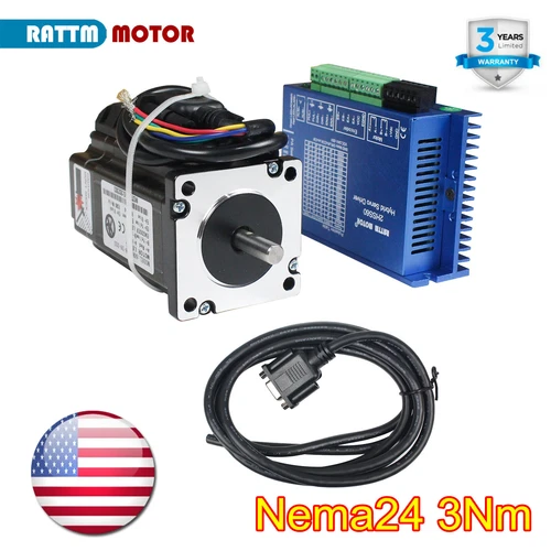 「US」Nema24 3N.m Closed Loop Stepper Servo Motor Driver CNC Kit 1000 Line Encoder