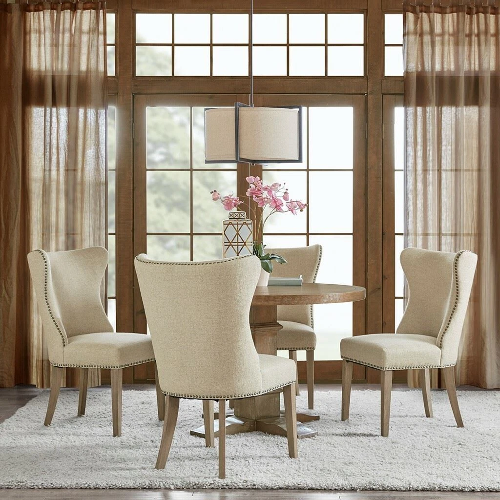 Cream chairs dining sale