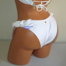 Victoria's Secret Swim Ruffle Brazilian Bottom White Size Large