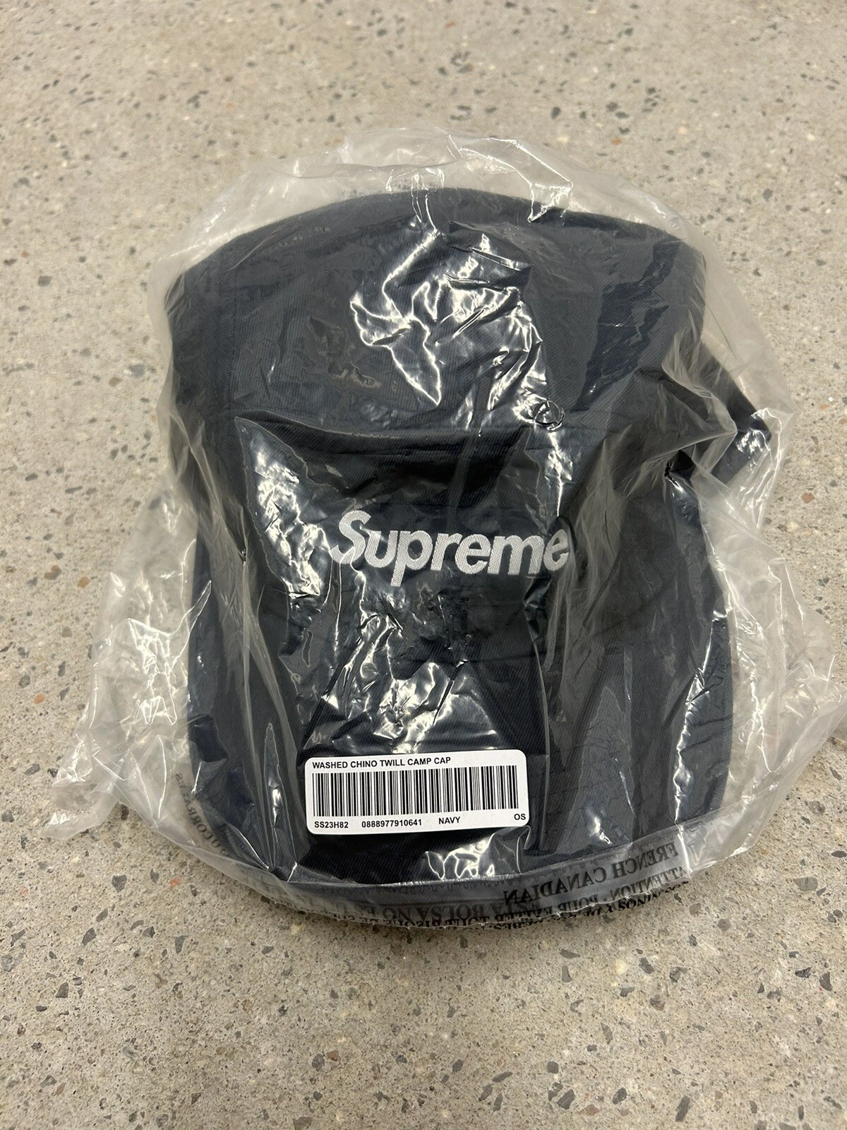 Casquette de camp chino sergé lavé Supreme SS23 marine neuve