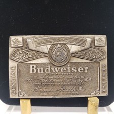 Vintage Anheuser Busch Beer Co Budweiser The King of Beers Belt Buckle 3x2  