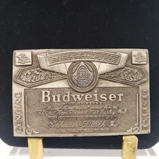 Vintage Anheuser Busch Beer Co Budweiser The King of Beers Belt Buckle 3x2”
