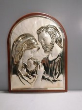 Quadro Arte Sacra,Bomboniera Sacra Famiglia in Argento Prezioso 925, 23 g. 43x32