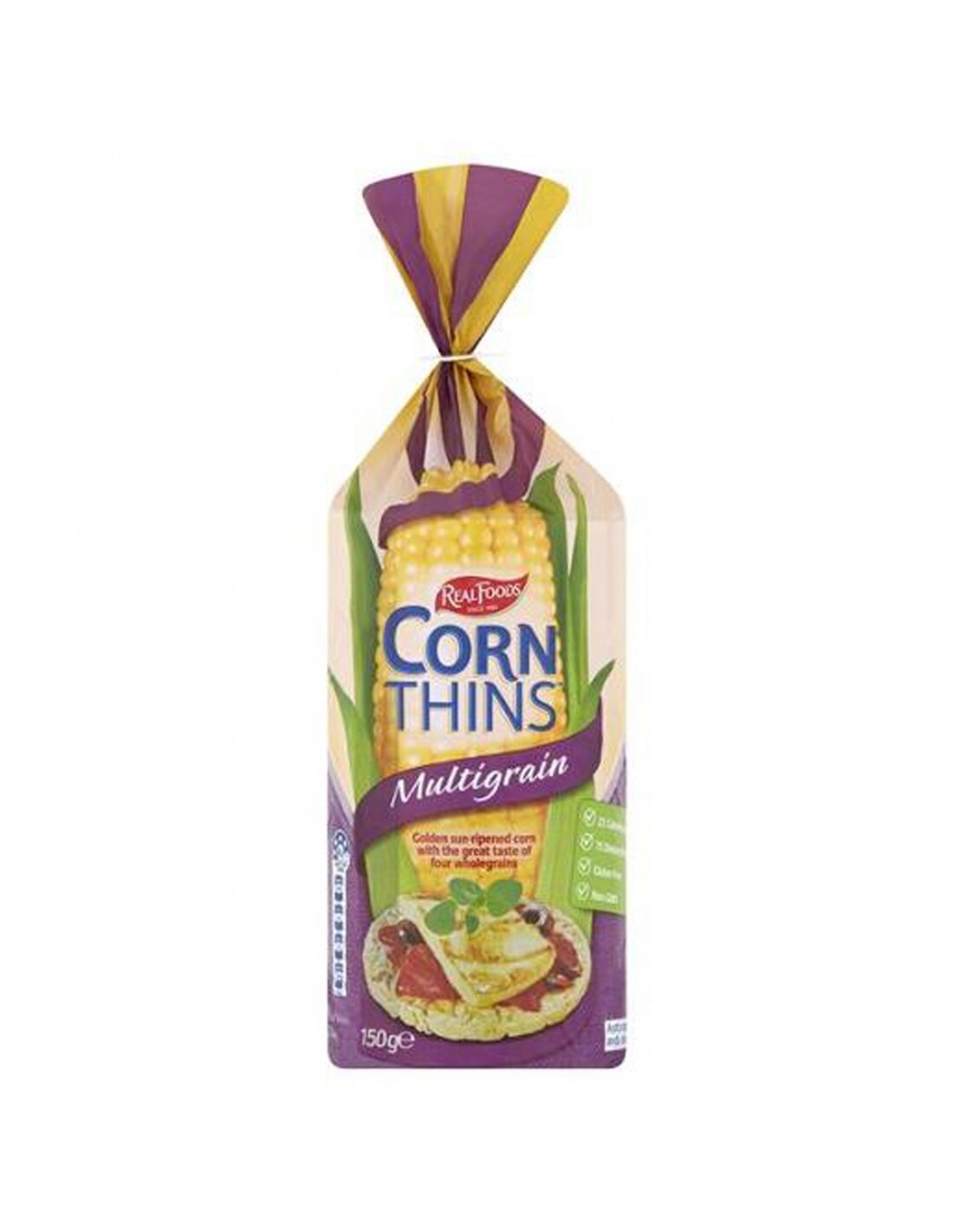12x 150g real Foods multigrain corn thins (9322969000039)