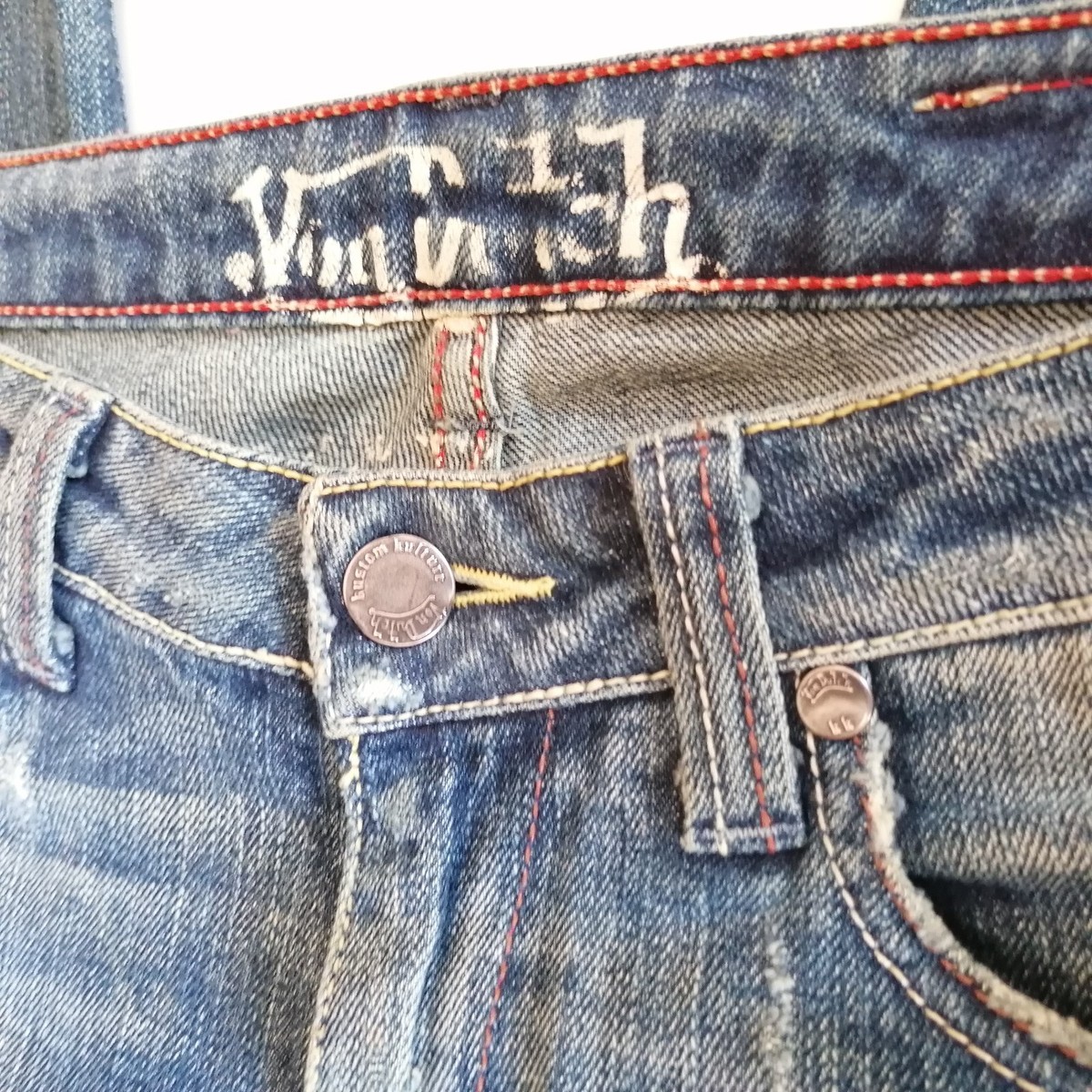 Von Dutch Vintage Y2k Iconic LOGO Low Rise blue jeans capri