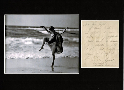 ISADORA DUNCAN DANCE PIONEER AUTHENTIC SIGNED AUTOGRAMM DISPLAY UACC SEHR SELTEN