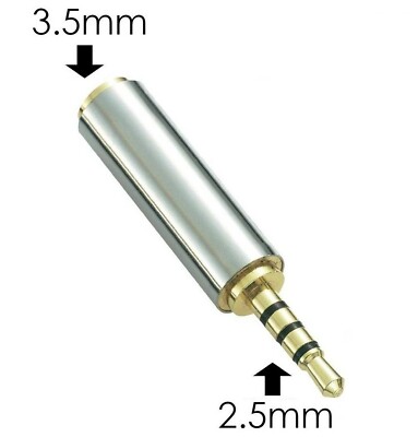 D & K Exclusives Gold Plated 2.5mm Male to 3.5mm Female Audio Adapter Convert...