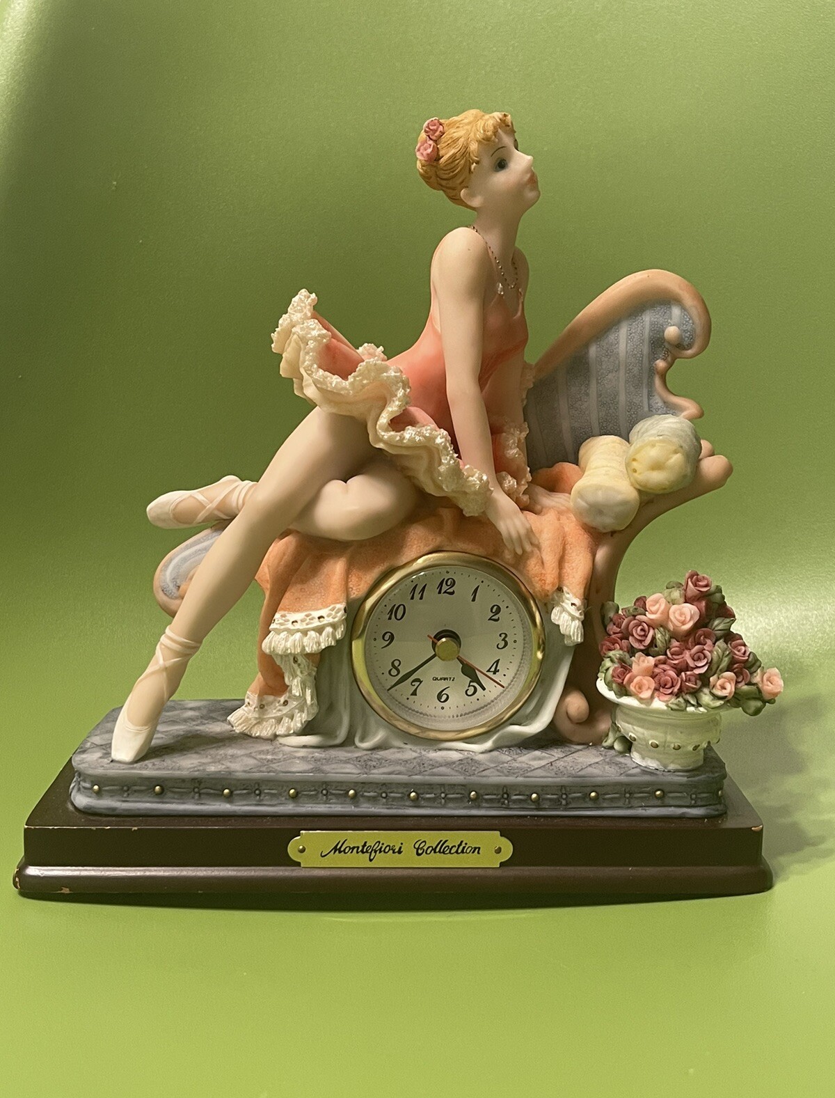 Rare Edition! Vtg MONTEFIORI COLLECTION Ballerina - Clock Works, Free Shipping