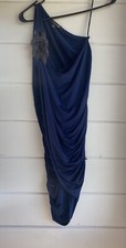 Forever 21 dress Off One Shoulder Navy Blue Medium Form-fitting Thigh Length