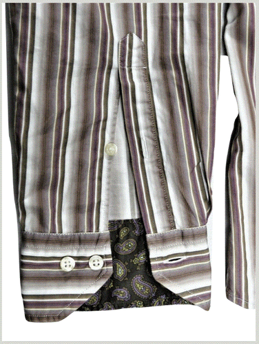 Camisa de vestir ETRO Milano para hombre M a rayas puño de contraste hecho en Italia elegante - Imagen 5 de 11