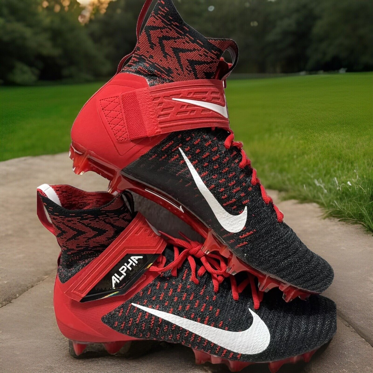 Nike Alpha Menace Elite 2 Mens 12.5 Flyknit Football Cleats Black/Red BV2077-009 Amazon.com | Nike Alpha Menace Elite 2 Flyknit Men main image 3
