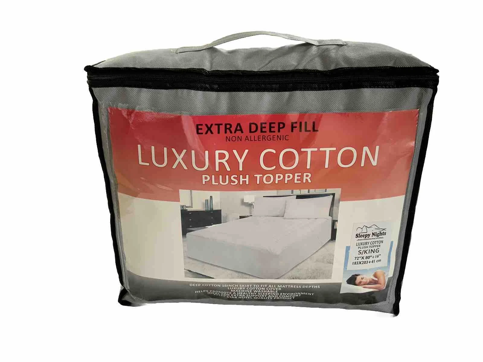 SUPER KING MATTRESS TOPPER 100% EGYPTIAN COTTON LUXURY FULLY DEEP FITTED SKIRT
