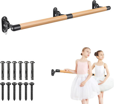 Adjustable Wall-Mount Ballet Barre - Solid Wood Dance Training Bar